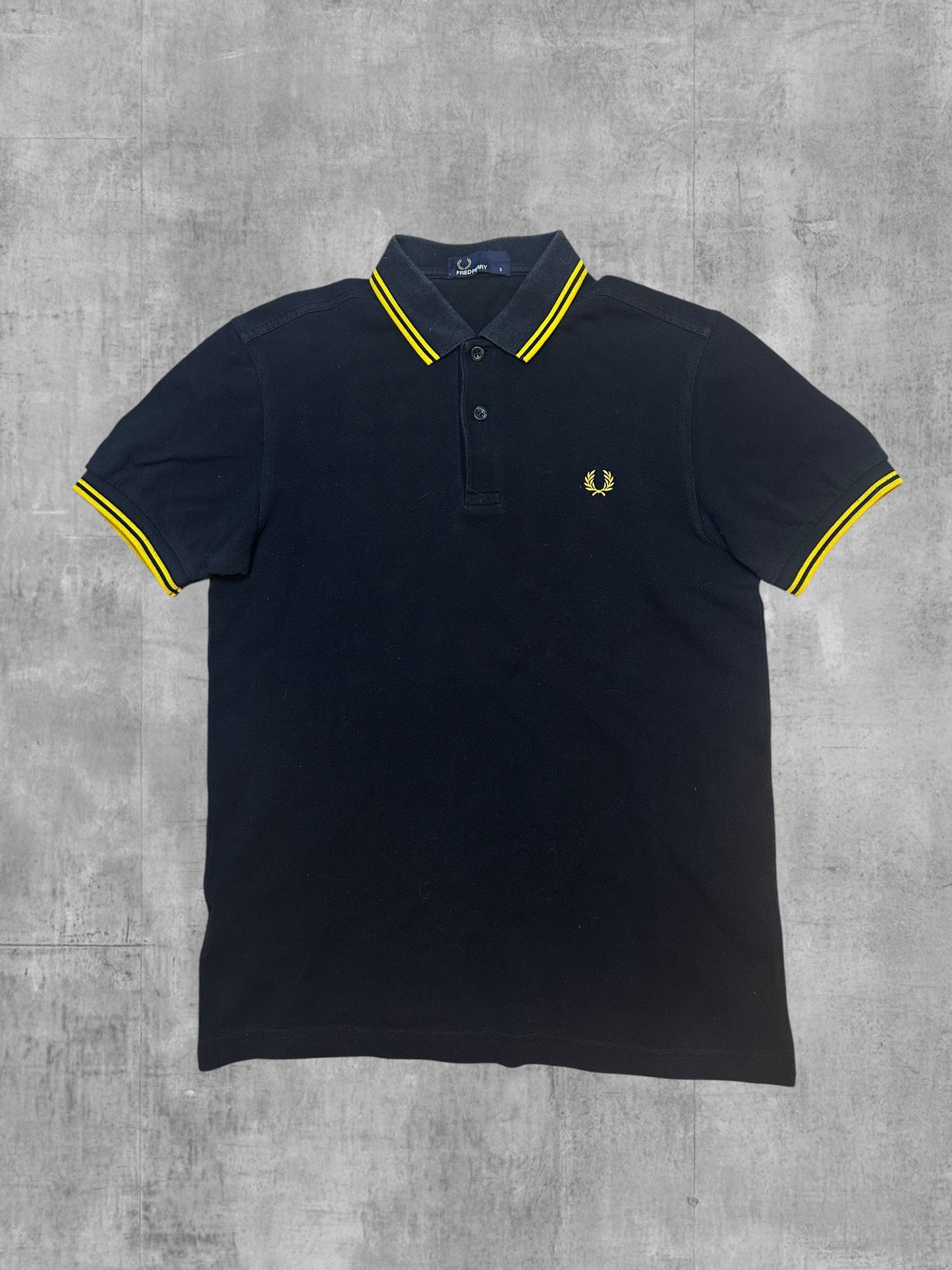 Fred Perry Polo Shirt Schwarz Gelb S