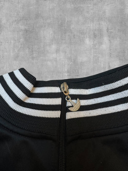 Adidas Backprint Firebird Trainingsjacke Schwarz Weiß L