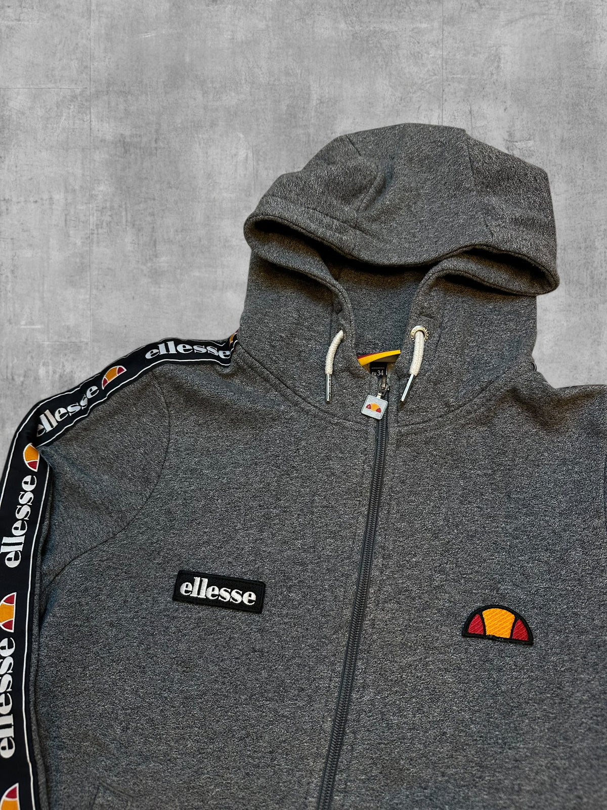 Ellesse Sweatjacke Grau Taped Frauengröße XS