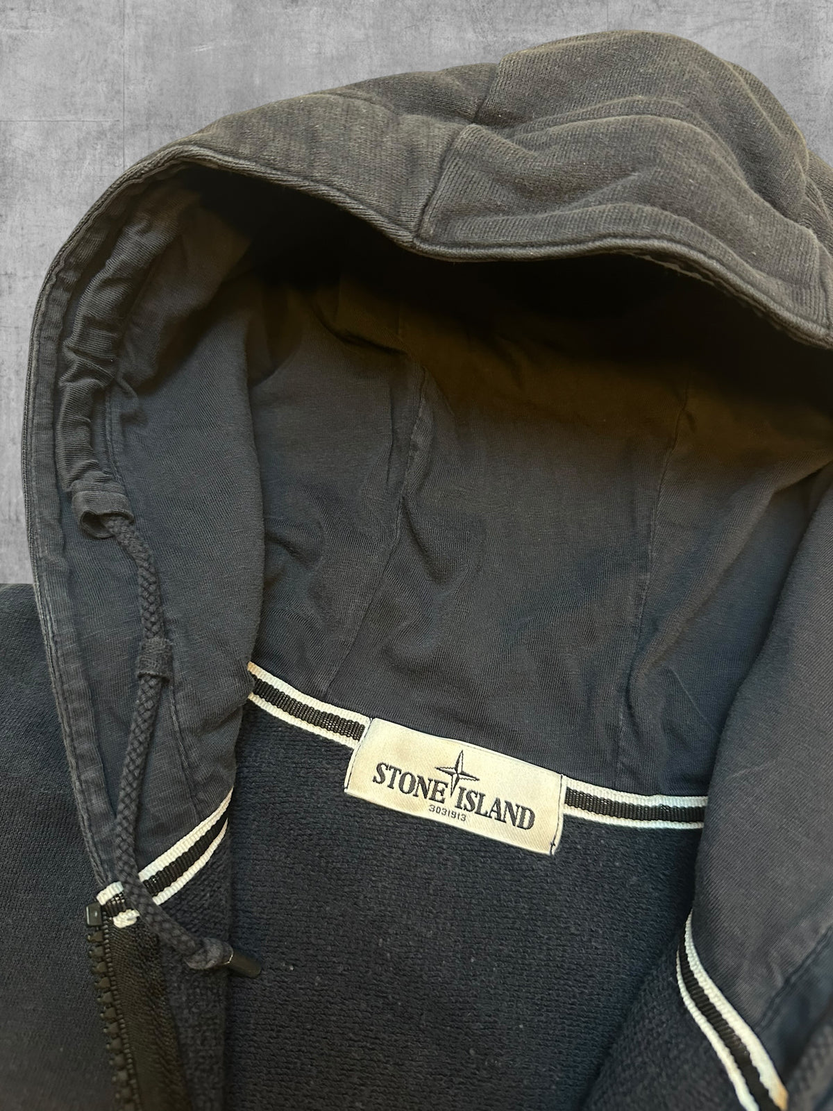 Stone Island Vintage Zip Jacke Schwarzblau S