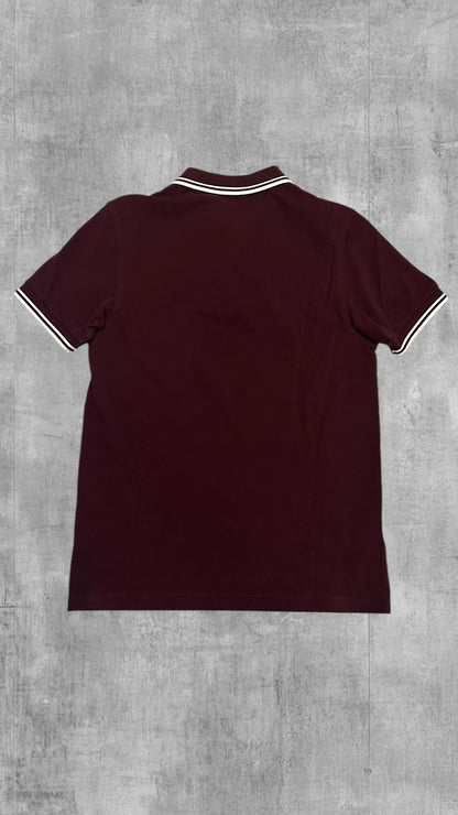 Fred Perry Polo Shirt Weinrot Weiß S