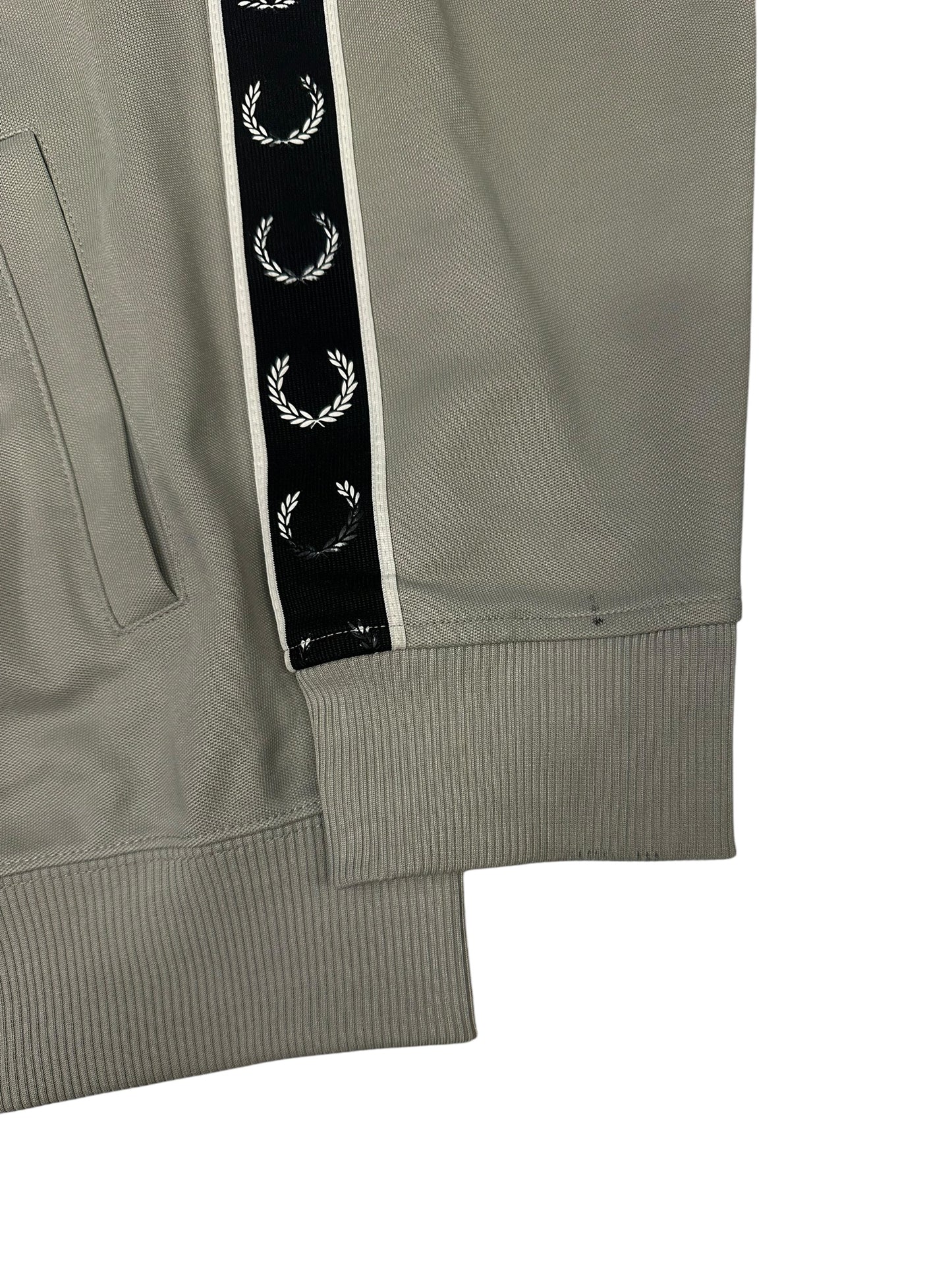 Fred Perry Trainingsjacke Taped Grau Khaki Schwarz XL