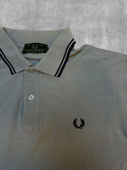 Fred Perry Polo Shirt Türkis Grau Schwarz M