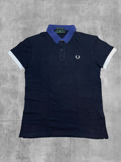 Fred Perry Vintage Polo Shirt Special Edition Schwarz Blau Weiß S