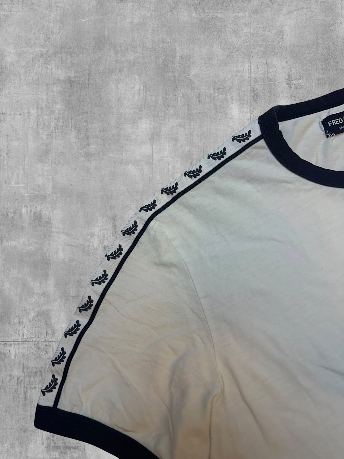 Fred Perry T-shirt Taped Weiß Schwarz L