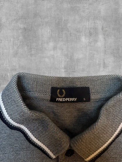 Fred Perry Polo Shirt Grau Weiß Schwarz S