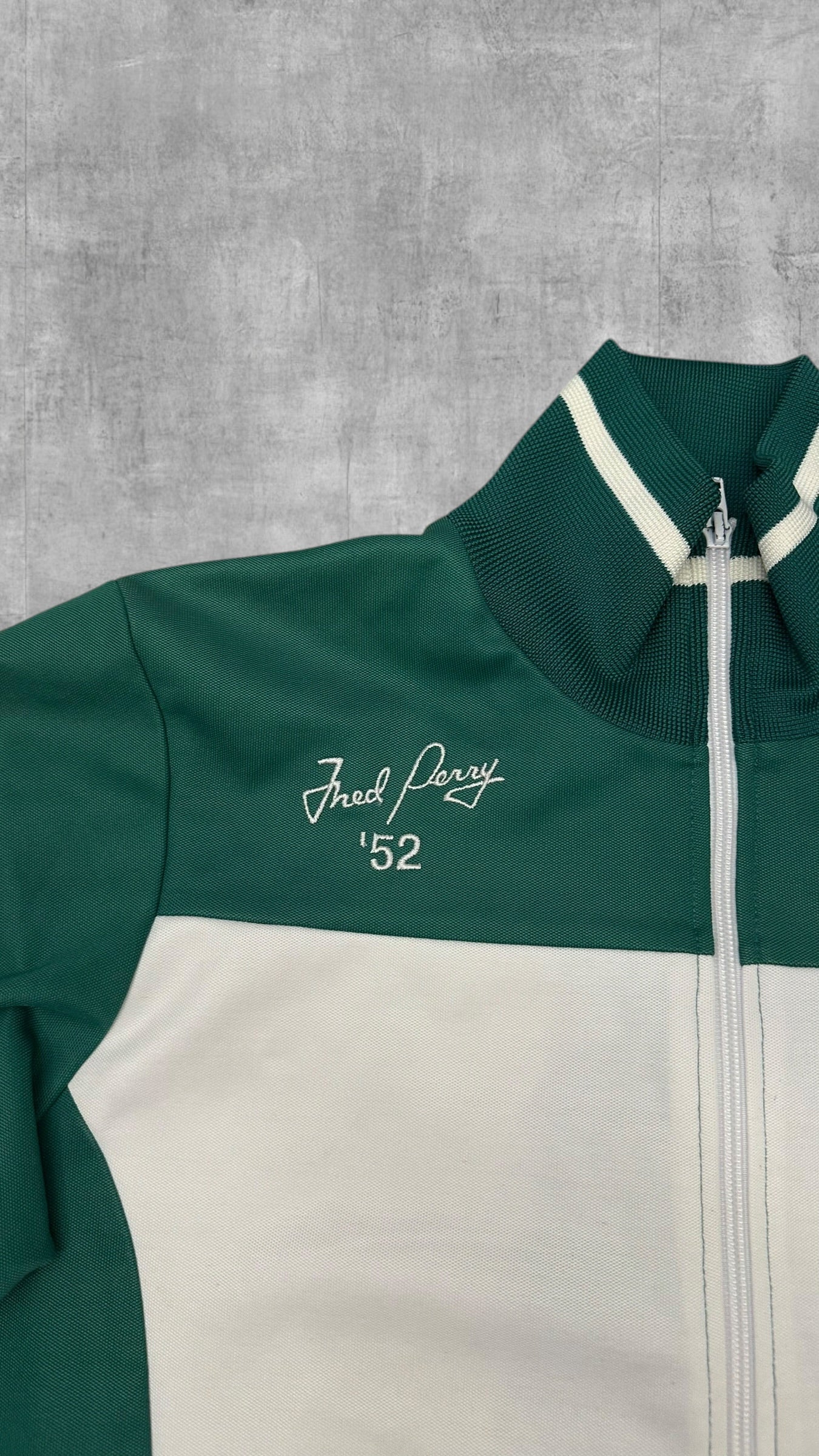Fred Perry Vintage Trainingsjacke Grün Weiß M