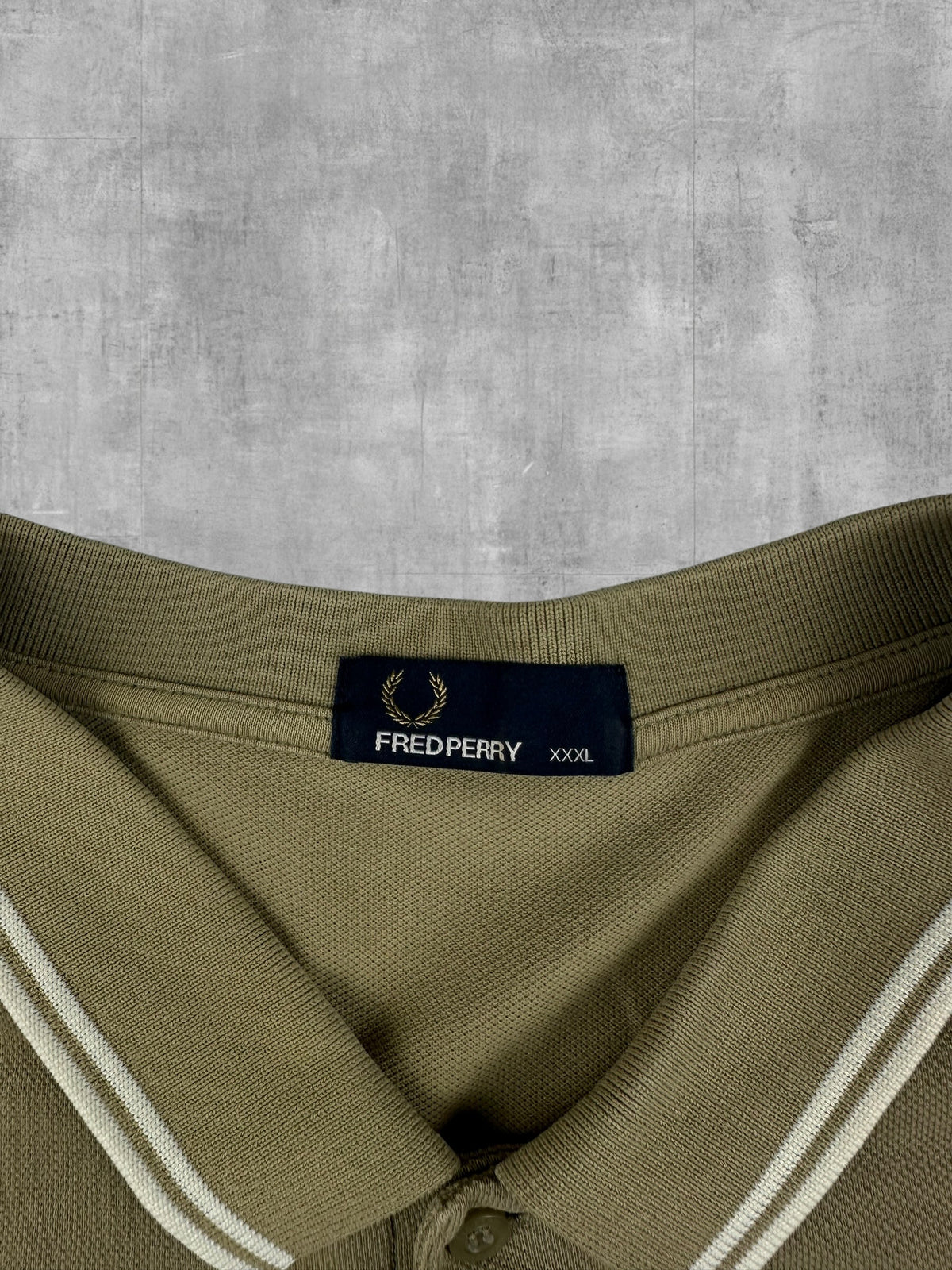 Fred Perry Polo Shirt Beige Weiß 3XL