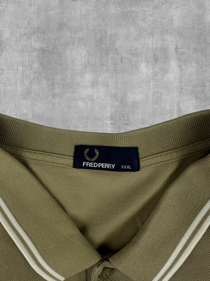Fred Perry Polo Shirt Beige Weiß 3XL