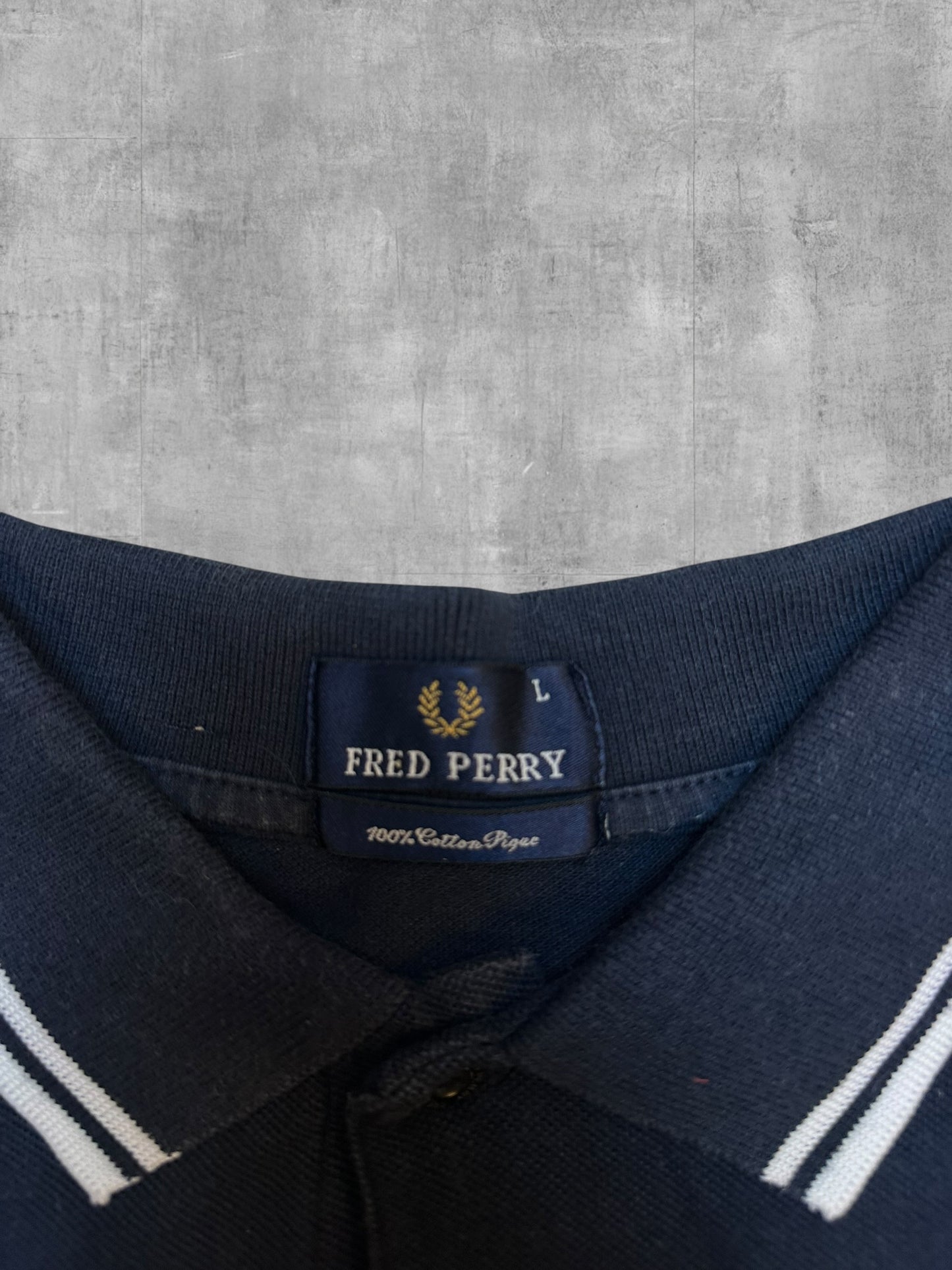 Fred Perry vintage Polo Shirt Schwarz Weiß L