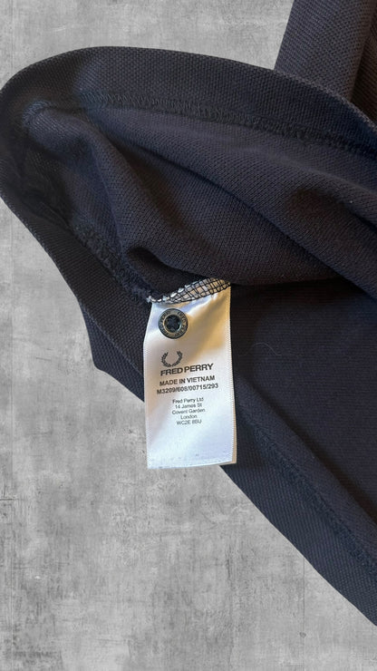 Fred Perry Polo Shirt Navy Blau Weinrot L