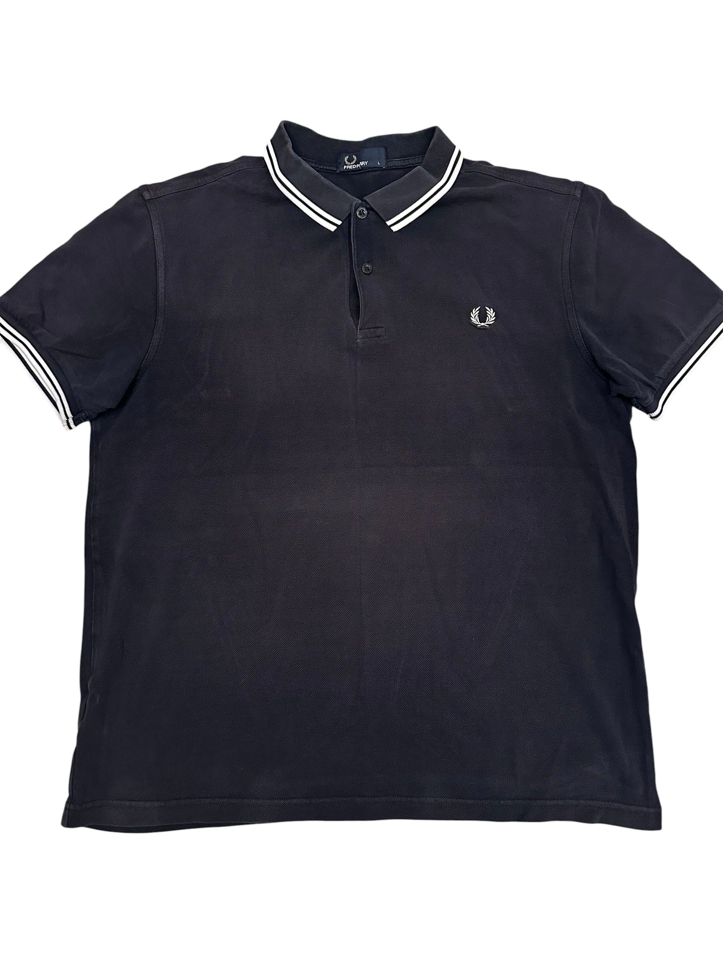 Fred Perry Polo Shirt Schwarz Weiß L