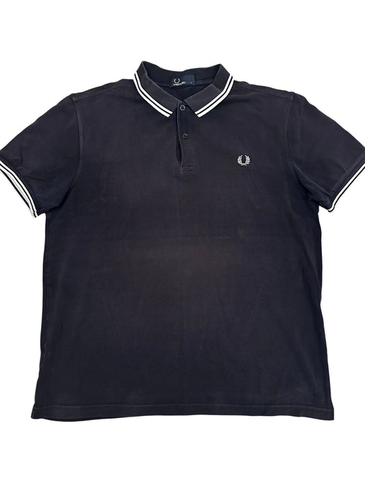 Fred Perry Polo Shirt Schwarz Weiß L