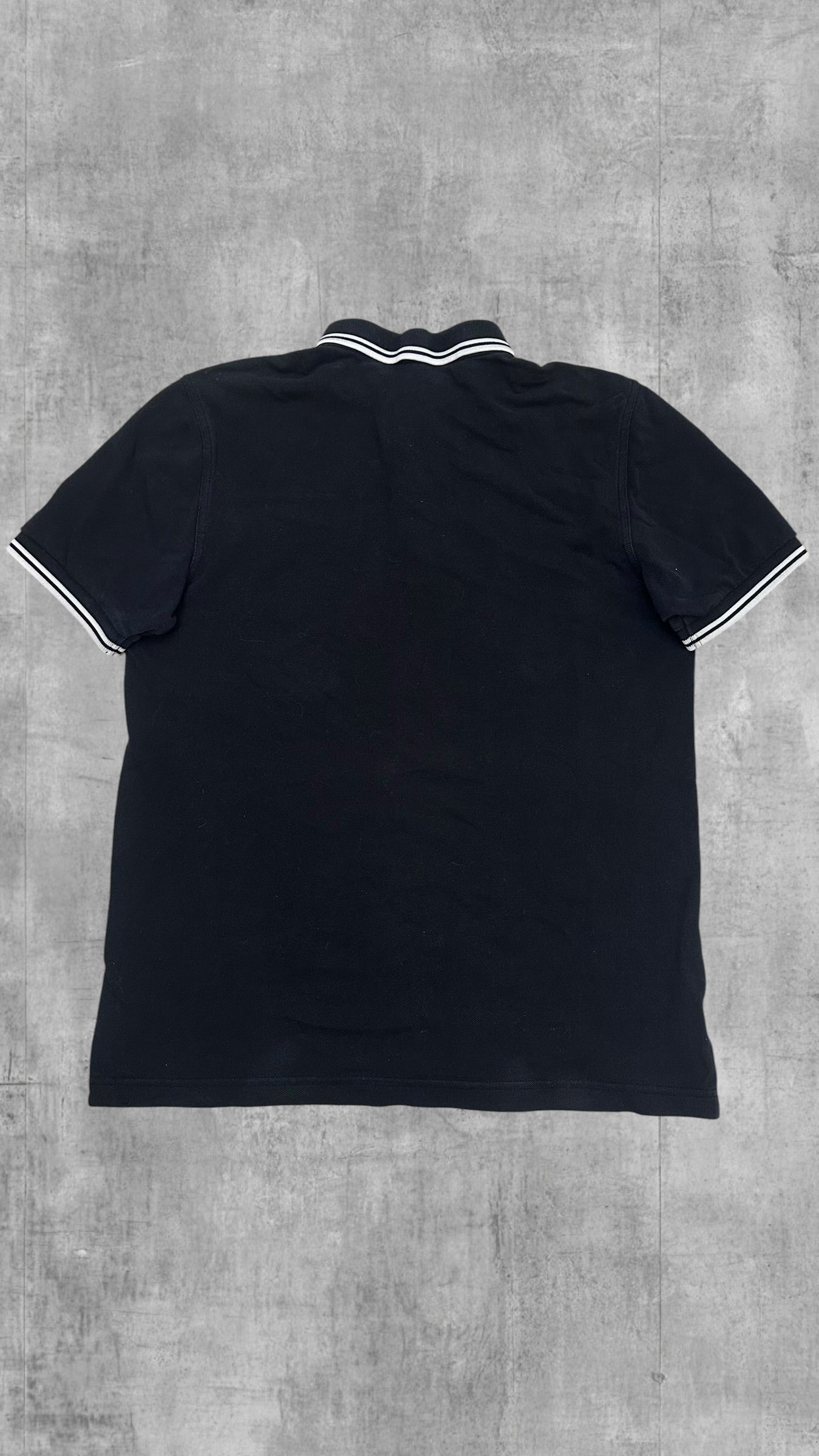 Fred Perry Polo Shirt Schwarz Weiß M Slim Fit