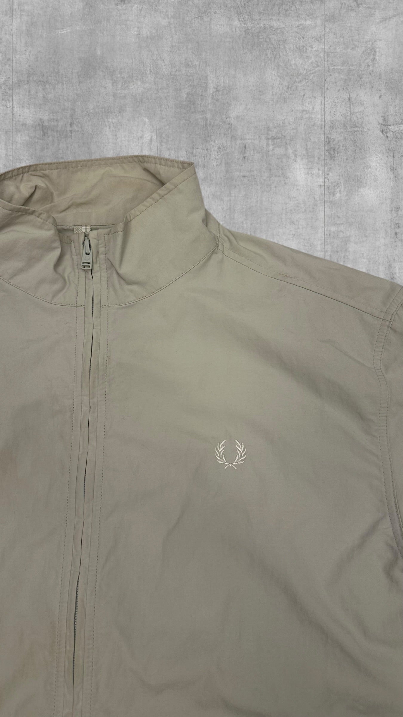 Fred Perry Windbreaker Zip Jacke Beige Creme Weiß XL