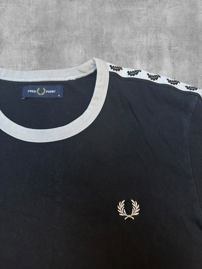 Fred Perry T-shirt Taped Schwarz Weiß M
