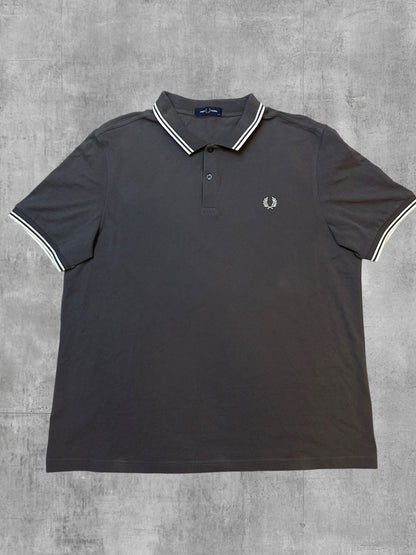 Fred Perry Polo Shirt Dunkelgrau Weiß XXL