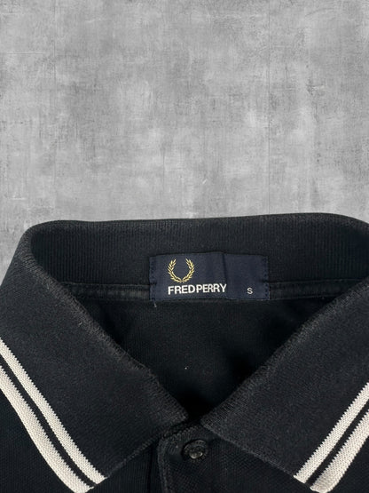 Fred Perry Polo Shirt Schwarz Weiß S