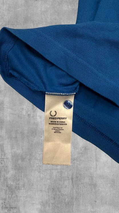 Fred Perry Polo Shirt Blau Schwarz Weiß XS