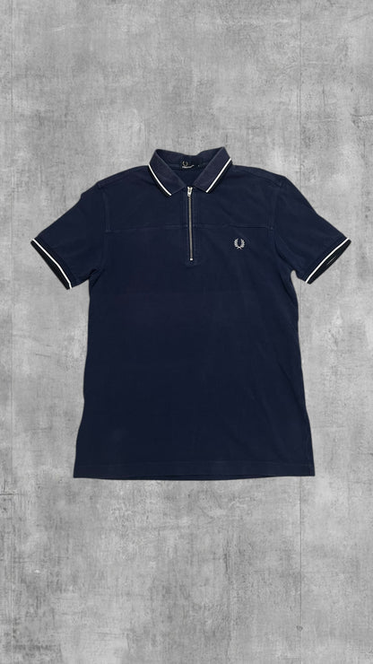 Fred Perry Zip Polo Shirt Navy Blau S