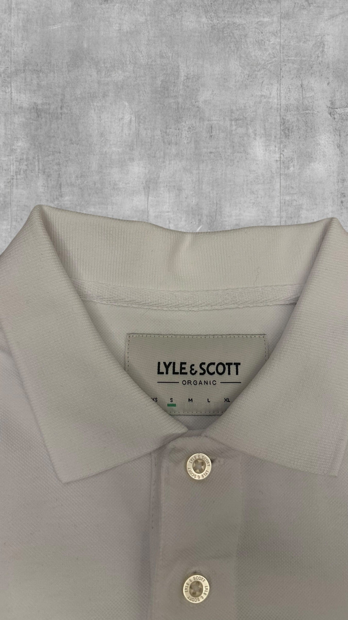 Lyle & Scott Langarm Polo Shirt Weiß S
