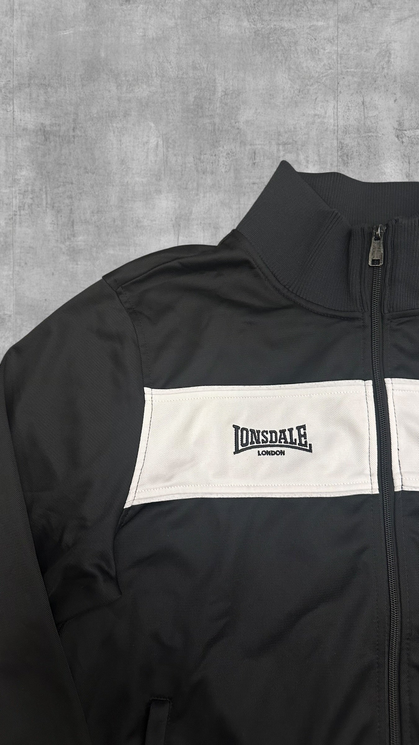 Lonsdale London Trainingsjacke Schwarz Weiß L Slim Fit