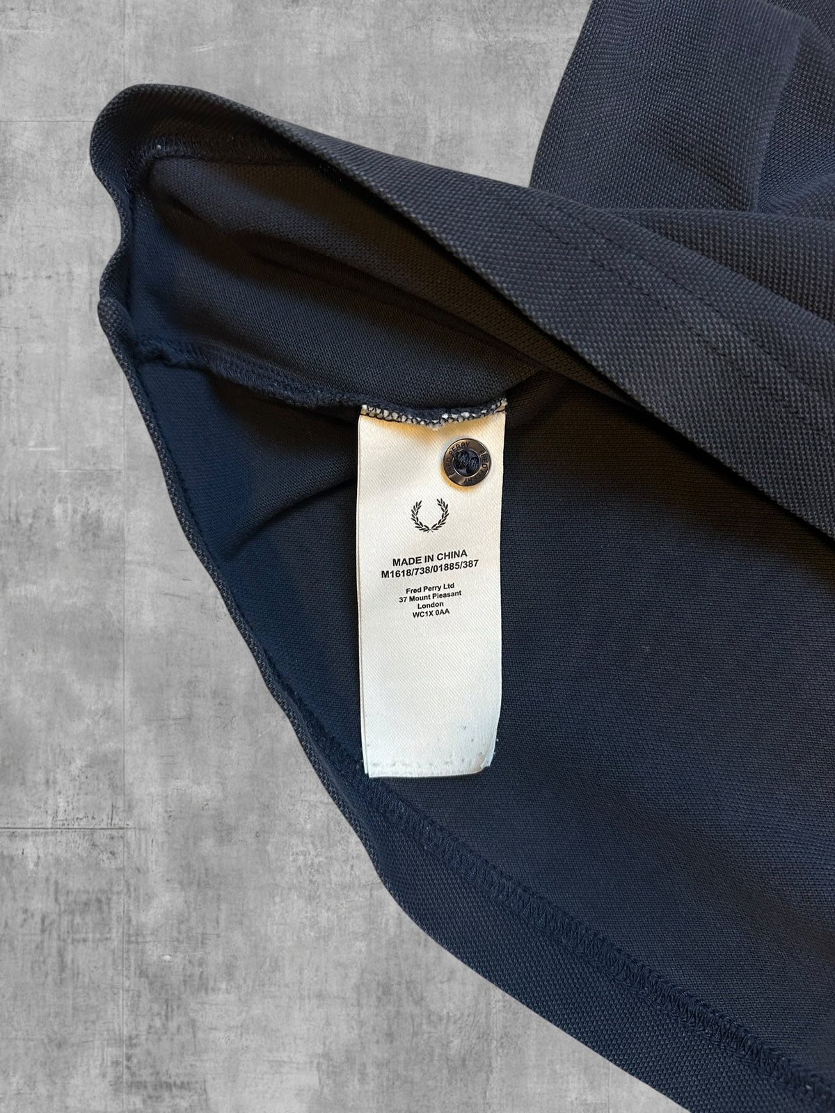 Fred Perry Polo Shirt Navy Blau Beige L