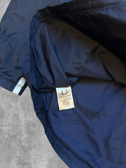 Fred Perry Windbreaker Jacke Taped Navy Blau Weiß M