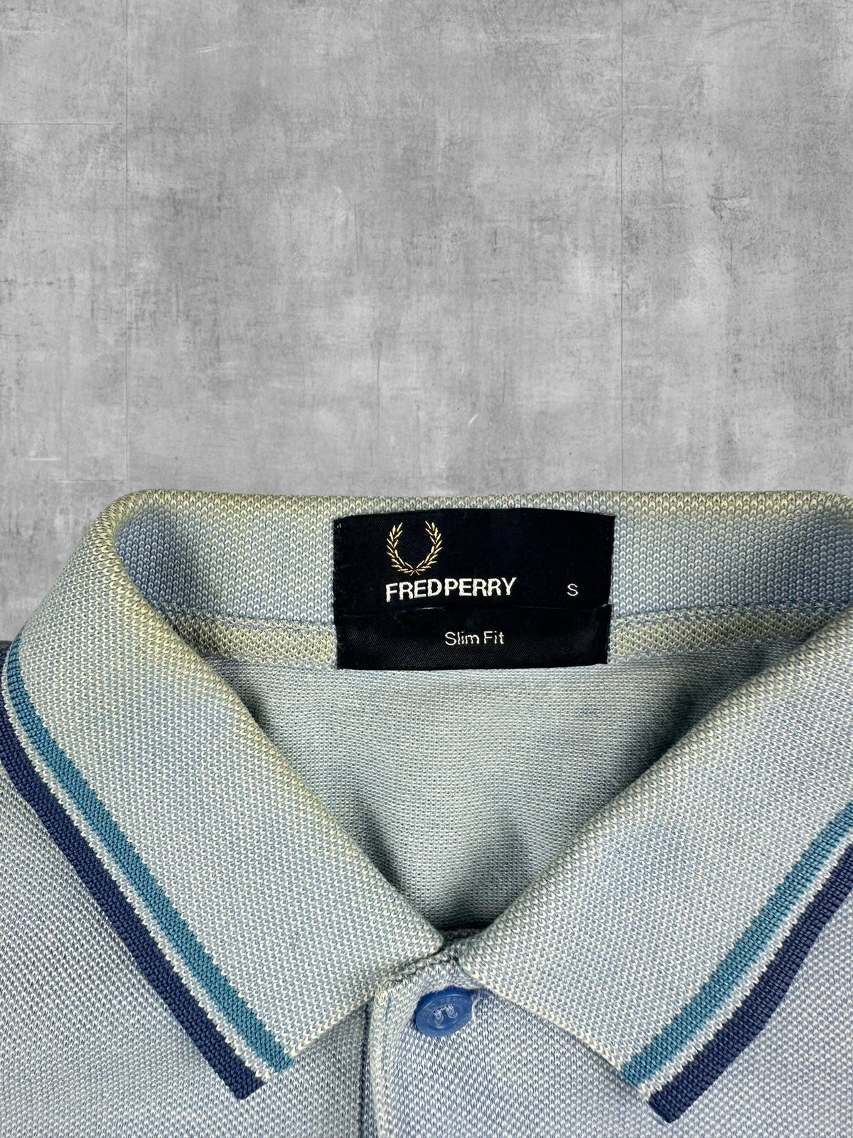 Fred Perry Polo Shirt Türkis Blau S Slim Fit