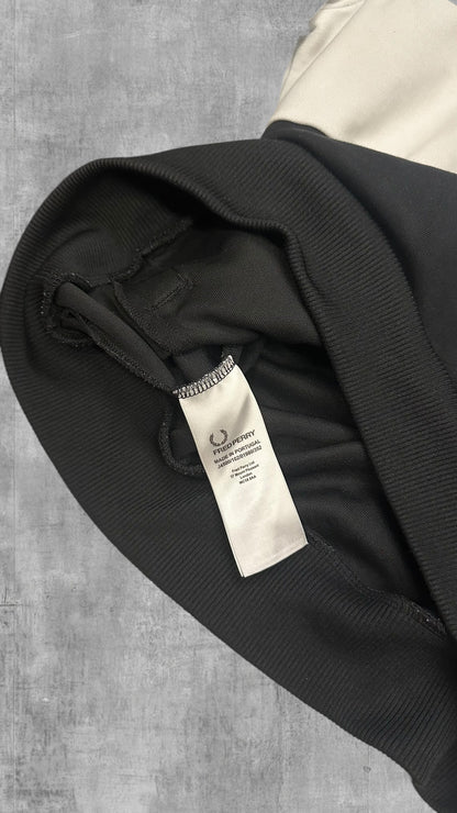 Fred Perry Half Zip Hoodie Grau Schwarz L