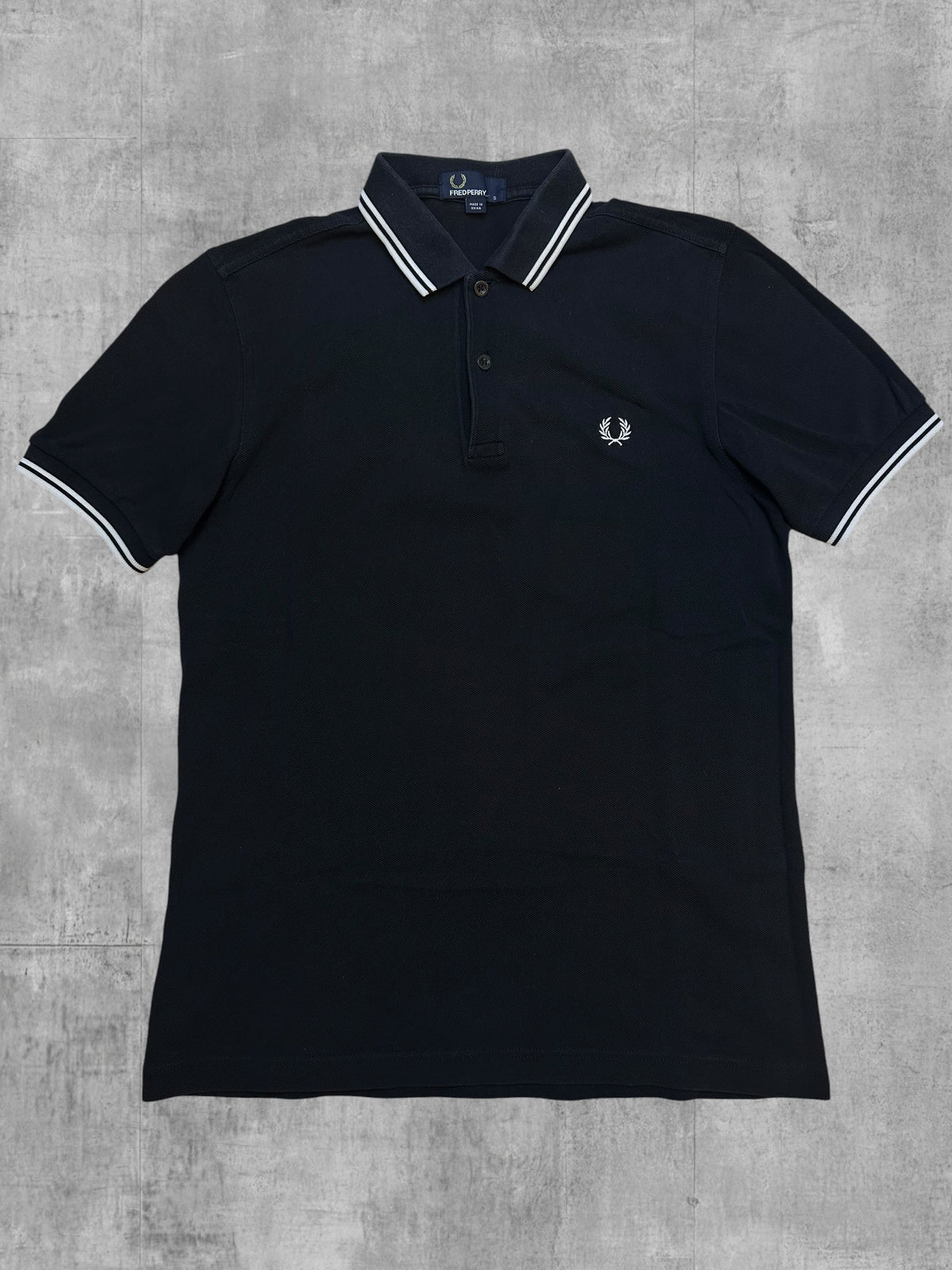 Fred Perry Polo Shirt Schwarz Weiß S