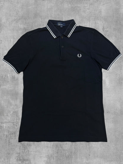 Fred Perry Polo Shirt Schwarz Weiß S