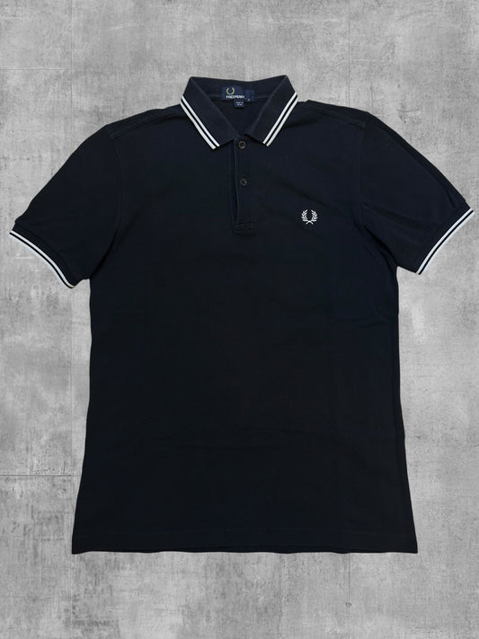 Fred Perry Polo Shirt Schwarz Weiß S