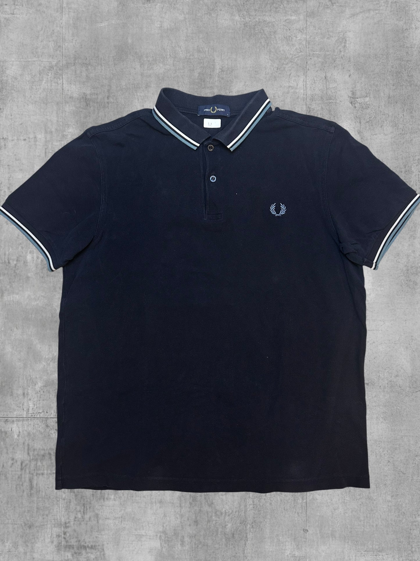 Fred Perry Polo Shirt Schwarz Türkis Weiß M