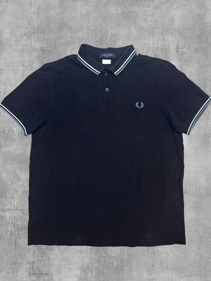 Fred Perry Polo Shirt Schwarz Türkis Weiß M