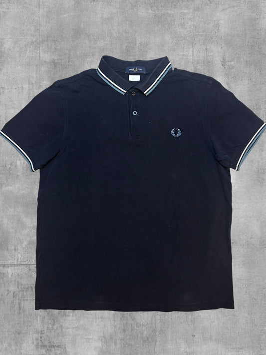 Fred Perry Polo Shirt Schwarz Türkis Weiß M