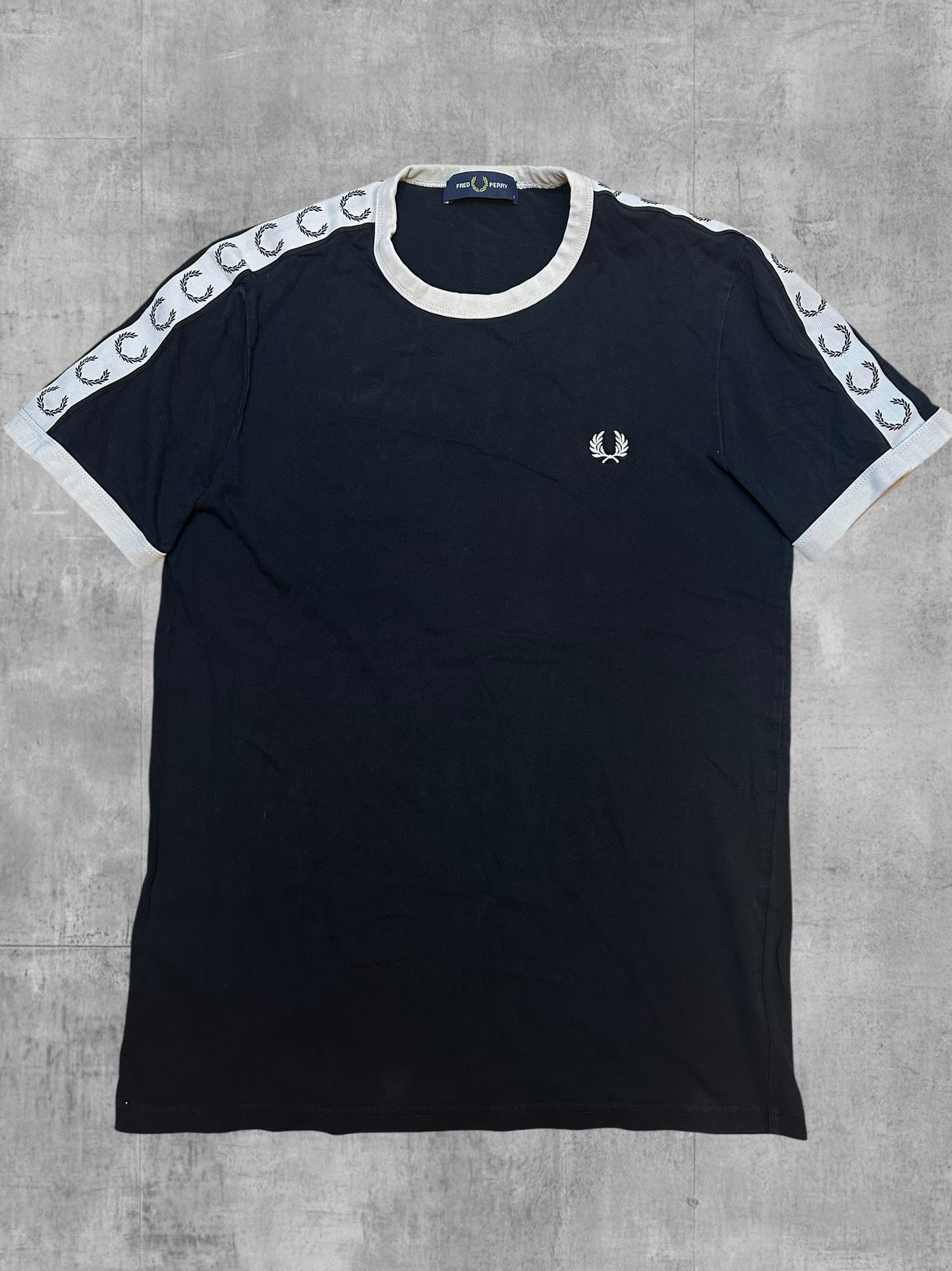 Fred Perry T-shirt taped Schwarz Weiß S