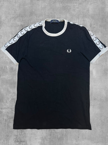 Fred Perry T-shirt taped Schwarz Weiß S