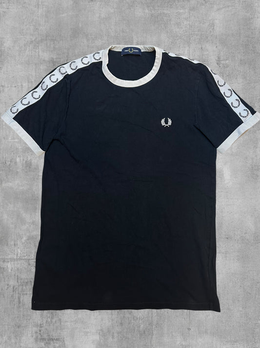 Fred Perry T-shirt taped Schwarz Weiß S