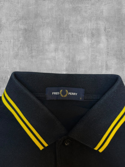Fred Perry Polo Shirt Schwarz Gelb S