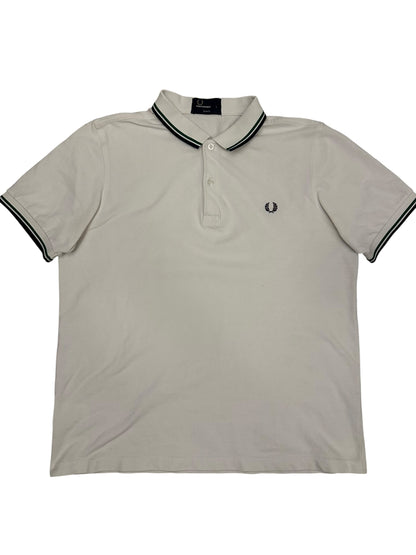 Fred Perry Polo Shirt Weiß Schwarz L Slim fit (leichte Mängel)