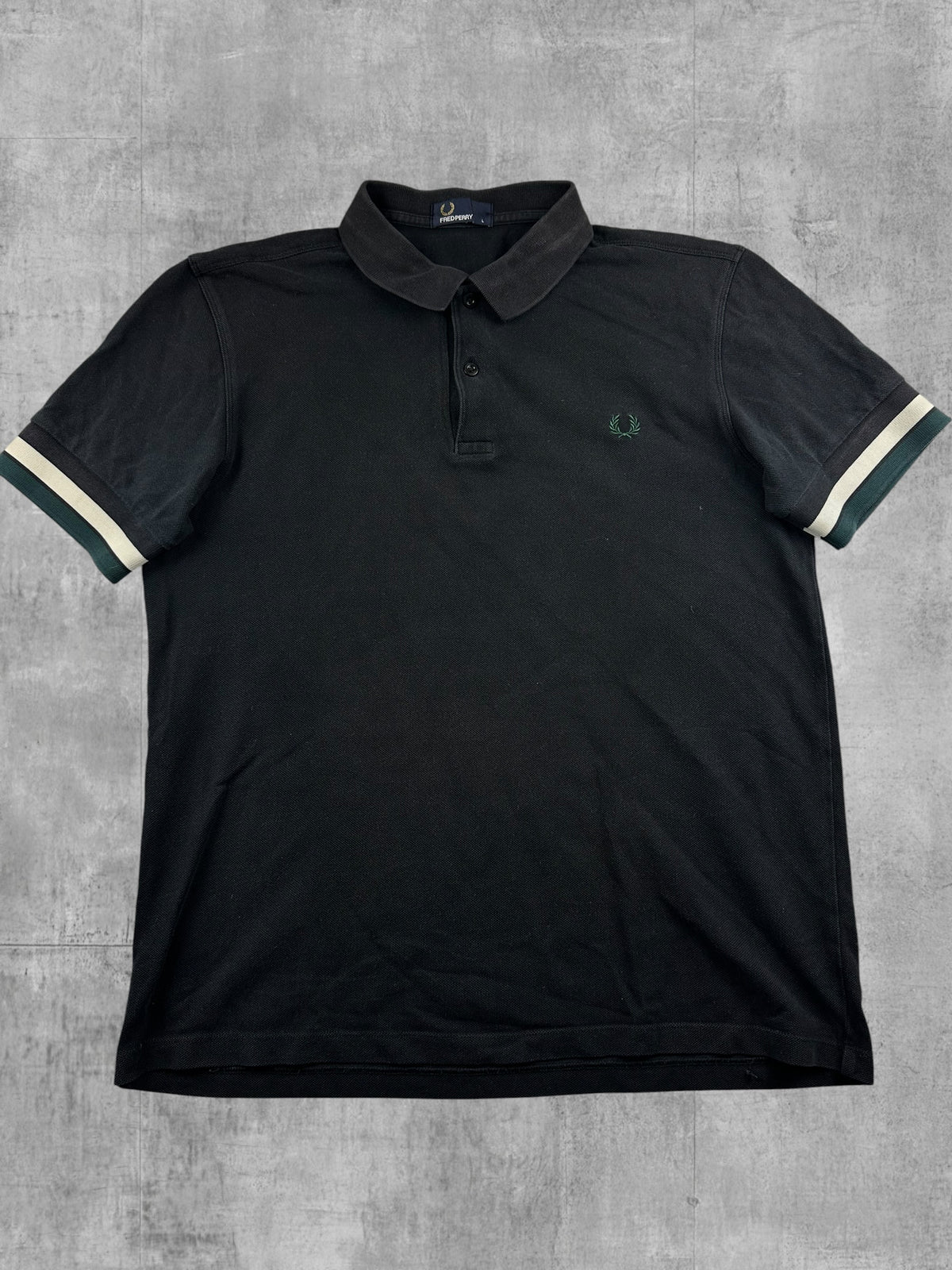 Fred Perry Polo Shirt Schwarz Dunkelgrün L