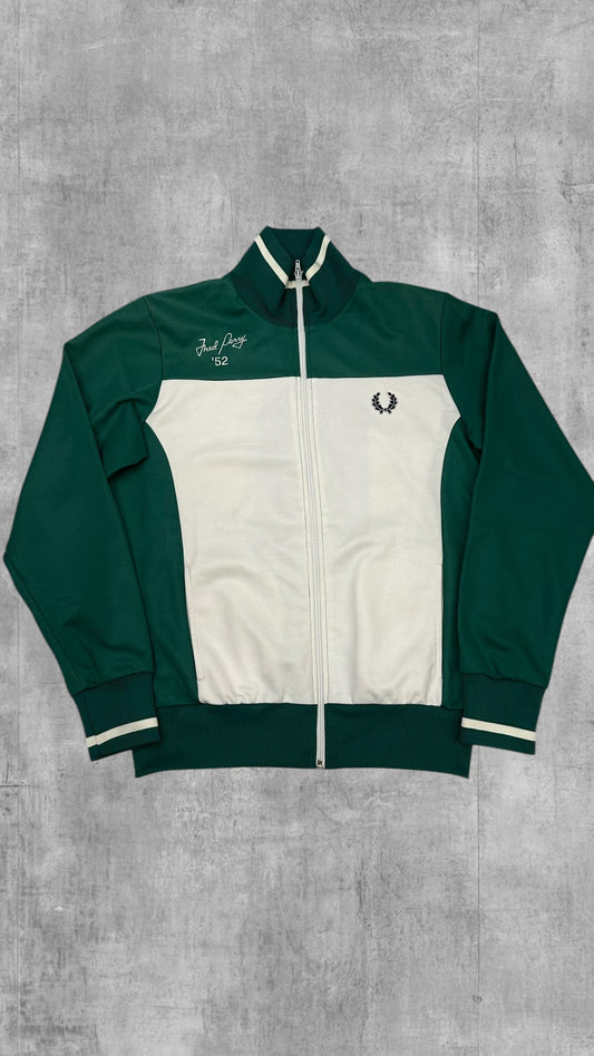 Fred Perry Vintage Trainingsjacke Grün Weiß M