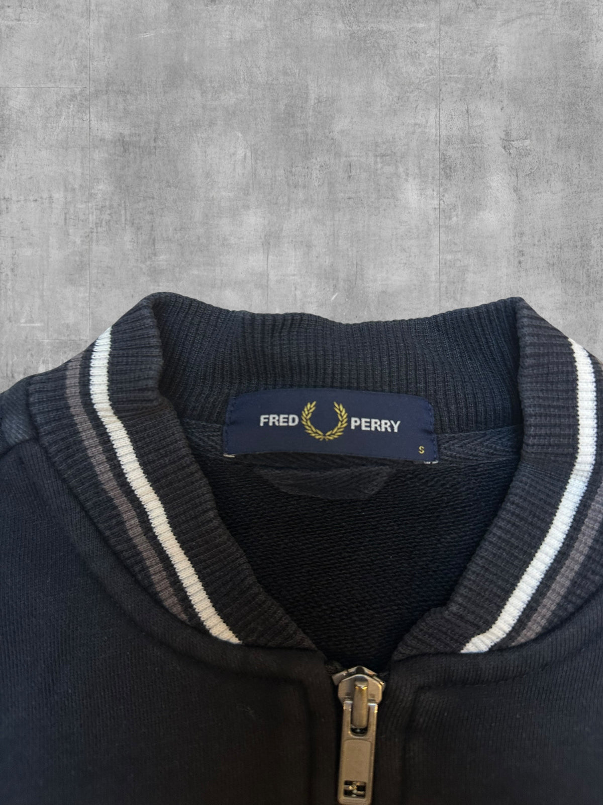 Fred Perry Sweatjacke Schwarz Weiß S