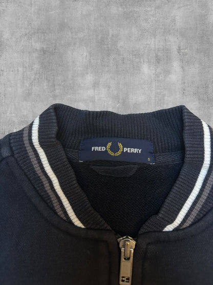 Fred Perry Sweatjacke Schwarz Weiß S