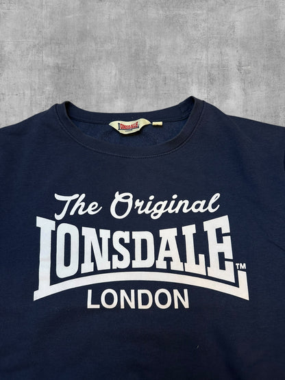 Lonsdale London Sweatshirt Navy Blau Weiß M