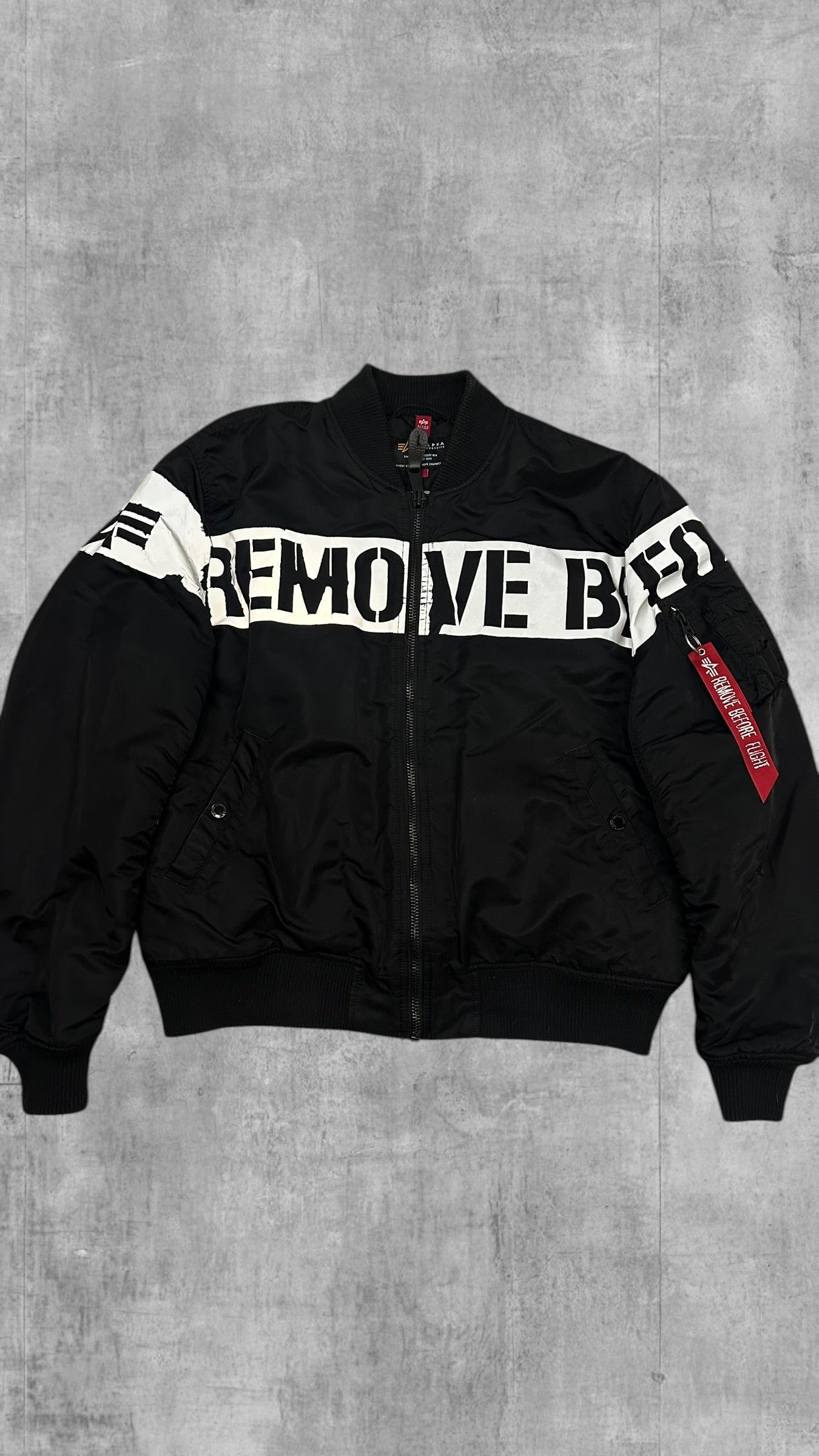 Alpha Industries Bomberjacke Schwarz Silber L