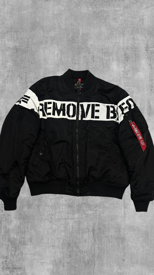 Alpha Industries Bomberjacke Schwarz Silber L