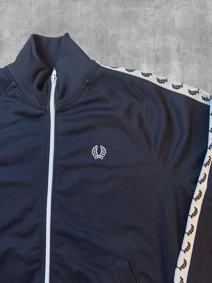Fred Perry Trainingsjacke Taped Navy Blau Weiß Frauengröße 12 L