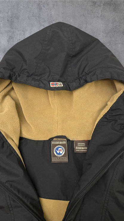 Napapirji Winterjacke Gefütterter Winbreaker Schwarz XL